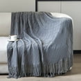 thumbnail image 1 of kchsji Handcrafted Chunky Knit Blanket, Soft Thick Yarn Throw for Bed & Sofa, Cozy Cable Knit Blanket, Ideal for Lounging & Gift Giving, Stylish Home Decor, 1 of 6