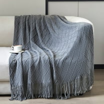 kchsji Handcrafted Chunky Knit Blanket, Soft Thick Yarn Throw for Bed & Sofa, Cozy Cable Knit Blanket, Ideal for Lounging & Gift Giving, Stylish Home Decor