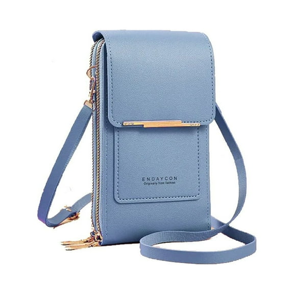 kchsji Leather Touchscreen Phone Crossbody Bag, Faux Leather Purse with Card Slots, Compact Design with Detachable Strap, Multi-Function Wallet for Smartphones up to 6.7"