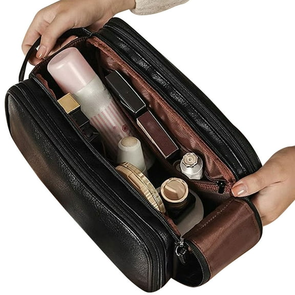 kchsji Makeup Bag for Women, Large Capacity Portable Travel Cosmetic Storage Bag, Multi-Compartment Organizer, Makeup Brushes & Toiletries Holder, Waterproof & Stylish