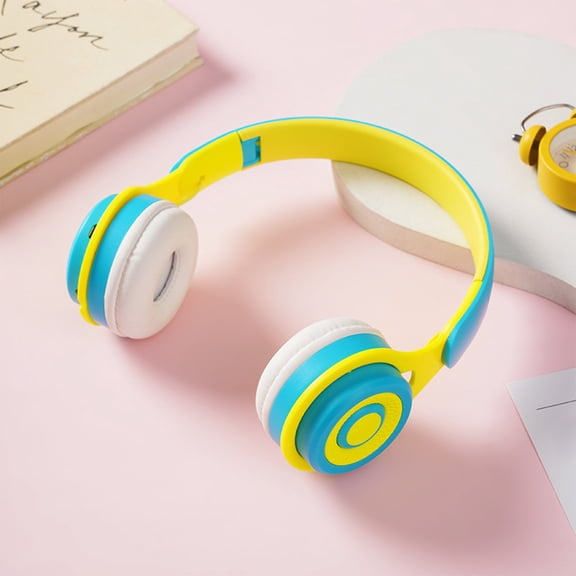 kchsji New Bluetooth Headset Headset Mobile Phone And Computer Universal Folding Children Learning Wireless Bluetooth Blue