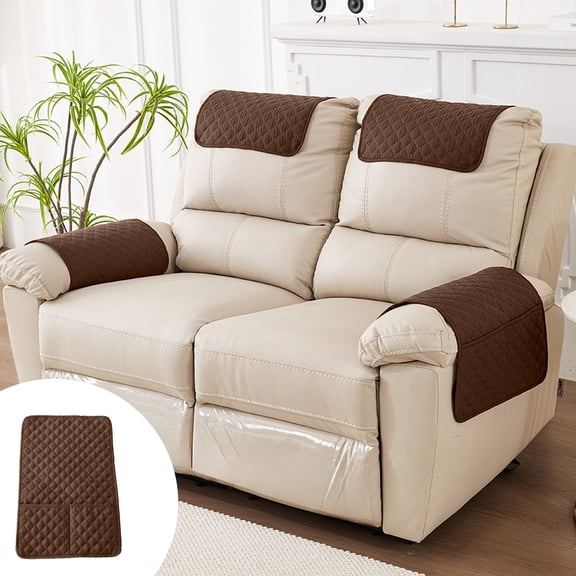 kchsji Sofa Armrest Cushion with Storage Pockets, Non Slip Recliner Armrest Cover with Headrest Protection, Waterproof Scratch Resistant Couch Arm Rest Organizer for Living Room
