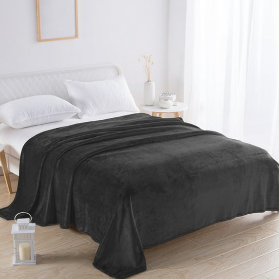 kchsji Solid Color Fleece Blanket, Ultra Soft Velvet Plush Throw, Large Couch Bed Cover, Decorative Warm Blanket for All Seasons, Machine Washable Home Essential