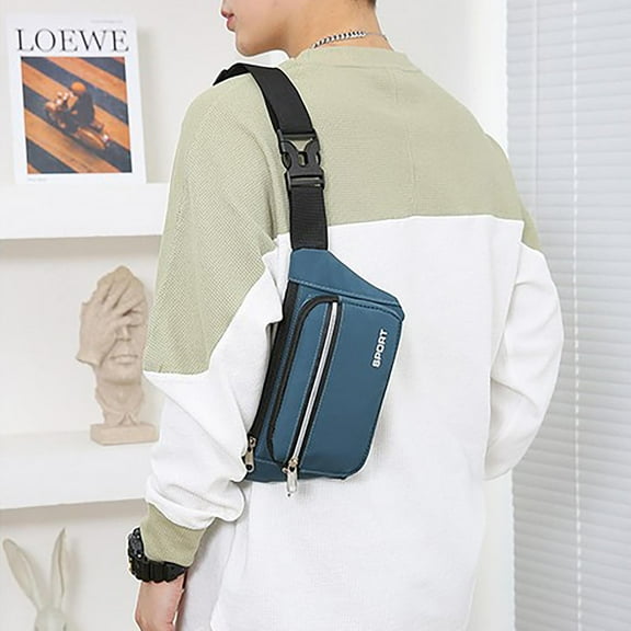 kchsji Unisex Waist Pack, Large Capacity Nylon Fanny Pack with Adjustable Belt, Hands-Free Sports Bag for Travel, Running, Festivals, Secure Zipper Pockets for Phone, Wallet