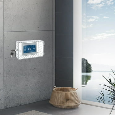 kchsji Universal Thermostat Lock Box With Key,Clear Large Thermostat Cover For Thermostat On Wall,Thermostat Guard Fits Thermostats 7H X 4.5W Inches Or Smaller Clear
