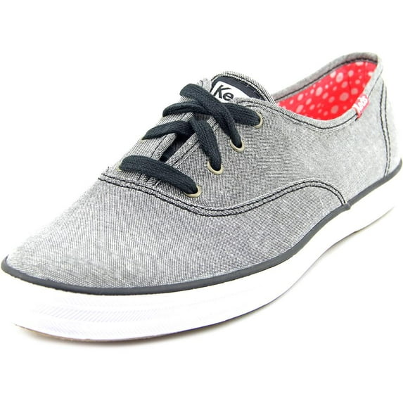 keds champion chamb women round toe canvas black sneakers