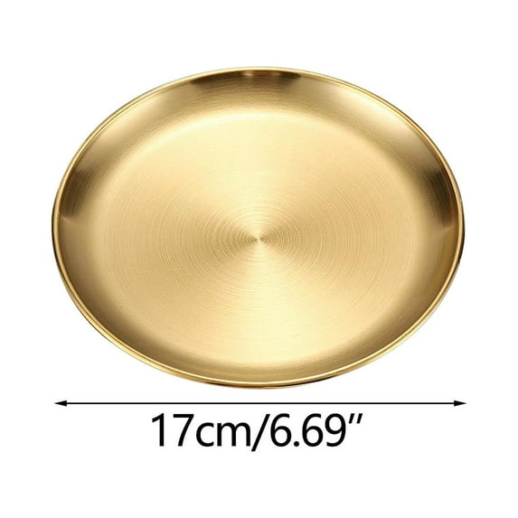 kedshhgu 304 Stainless Steel Dessert Appetizer Plates, Round Lunch Plates, Small Serving Camping Salad Plate for Outdoor Camping, Snack and BBQ