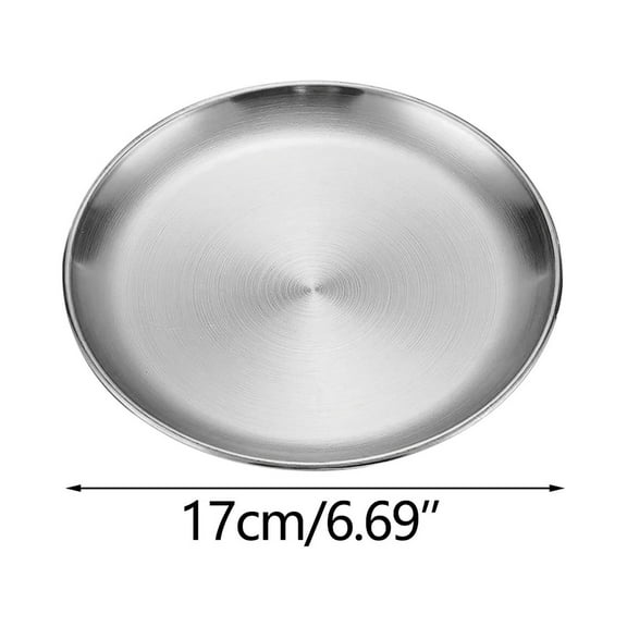 Kedshhgu Clearance Stainless Steel Thickened Barbecue Plates, Disc, Cake Plates, Western Dessert Plates