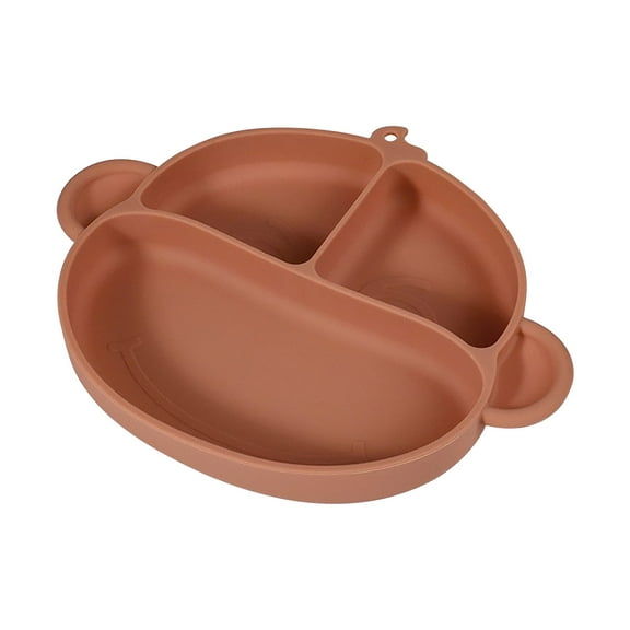 kedshhgu Baby Divided Plate Silicone, Portable Non Slip Child Feeding Plate with Suction Cup for Children Babies and Kids BPA Free Baby Dinner Plate
