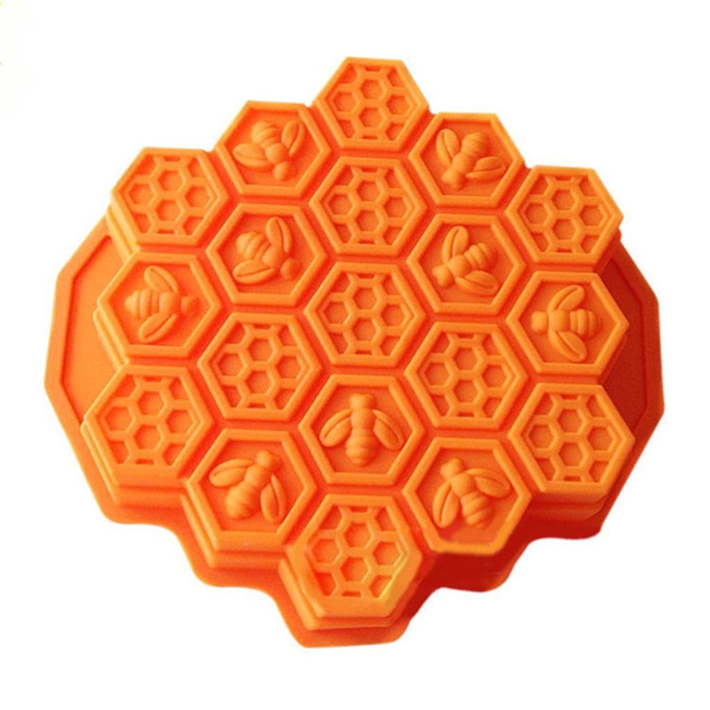 kedshhgu Bee Honeycomb Cake Mold Mould Soap Mold Silicone Flexible Chocolate Mold Honey Silicone Molds for Handmade Soap, Lotion Bars, Wax Melts, Beeswax