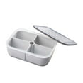 thumbnail image 1 of kedshhgu Divided Veggie Tray with Lid Snackle Box Serving Container Salad with 4 Compartment Stackable Refrigerator Organizer Bins Produce Saver for Meal Prep Fruit, 1 of 6
