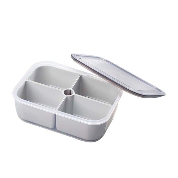 kedshhgu Divided Veggie Tray with Lid Snackle Box Serving Container Salad with 4 Compartment Stackable Refrigerator Organizer Bins Produce Saver for Meal Prep Fruit