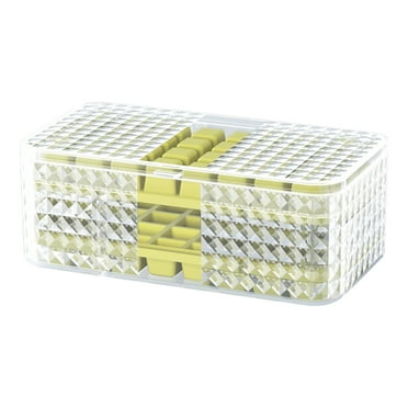 kedshhgu Ice Cube Trays with Lid and Bin, Easy Release Ice Trays for Freezer, 64 Pcs Ice Cube Tray, Large Capacity Ice Tray Holder, Includes Ice Spoon, for Whiskey, Cocktail