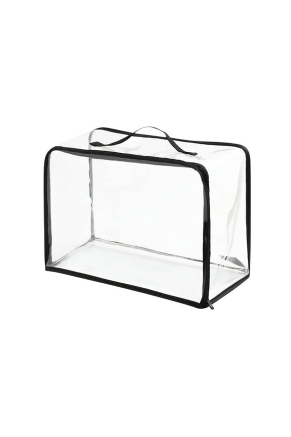 Large Clear PVC Zippered Toiletry Carry Pouch Portable Cosmetic Makeup Bag for Vacation, Bathroom and Organizing