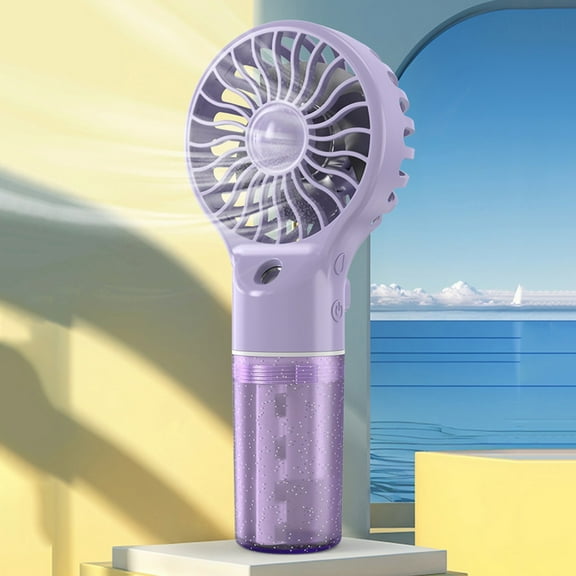 kedshhgu Portable Handheld Misting Fan, 4 Level Speed, Battery Operated Spray Water Mist Fan, Rechargeable Personal Mister Fan for Beach Travel Outdoors