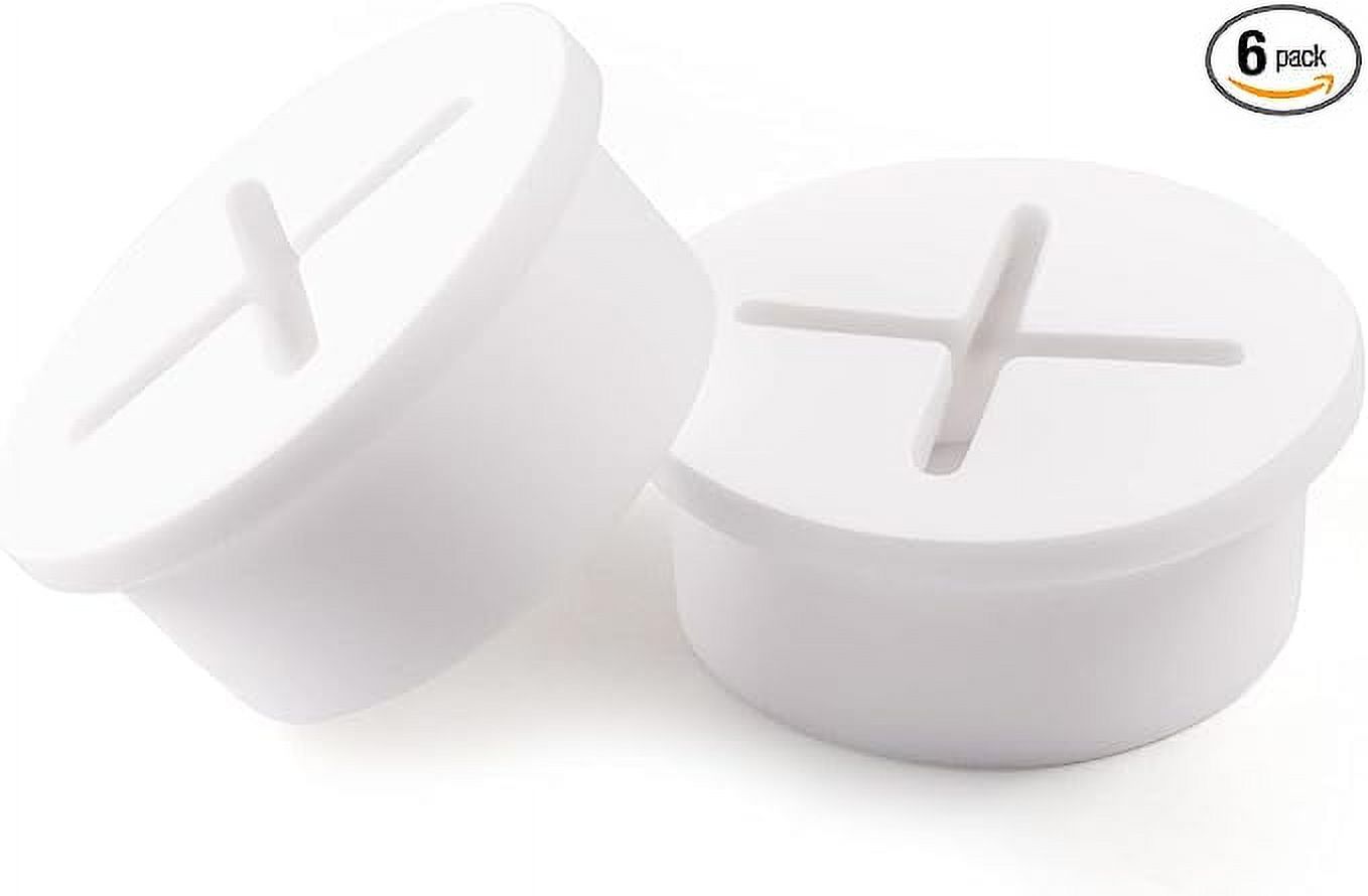 keenkee 6 PCS Flexible Silicone Cable Cord Grommet 1 Inch White