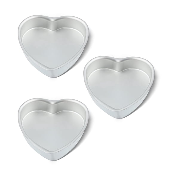 Kefyixc 8 x 2 Inch Aluminum Heart Shaped Cake PansSet of 3