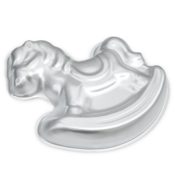 kefyixc rocking horse shape Cake Pan , aluminum cake pan for birthdayWedding Ceremonyparty and other occasions cake, dessert making, Silver.