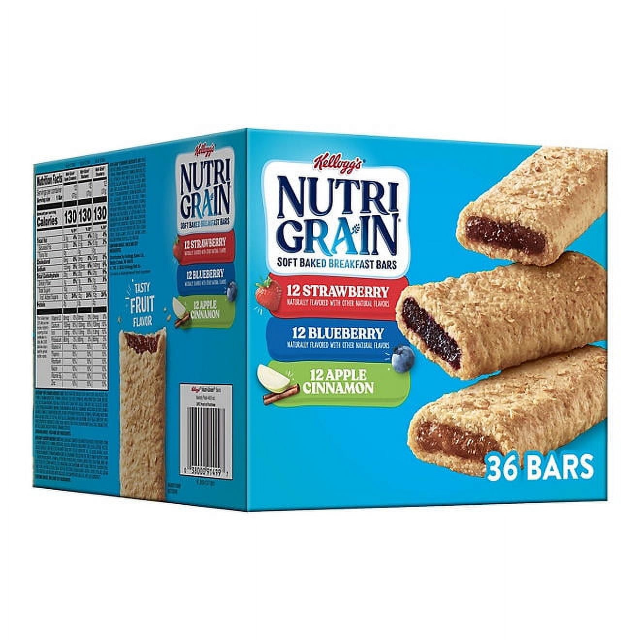kellogg s nutri grain bars variety pack 1 3 oz 36 pk