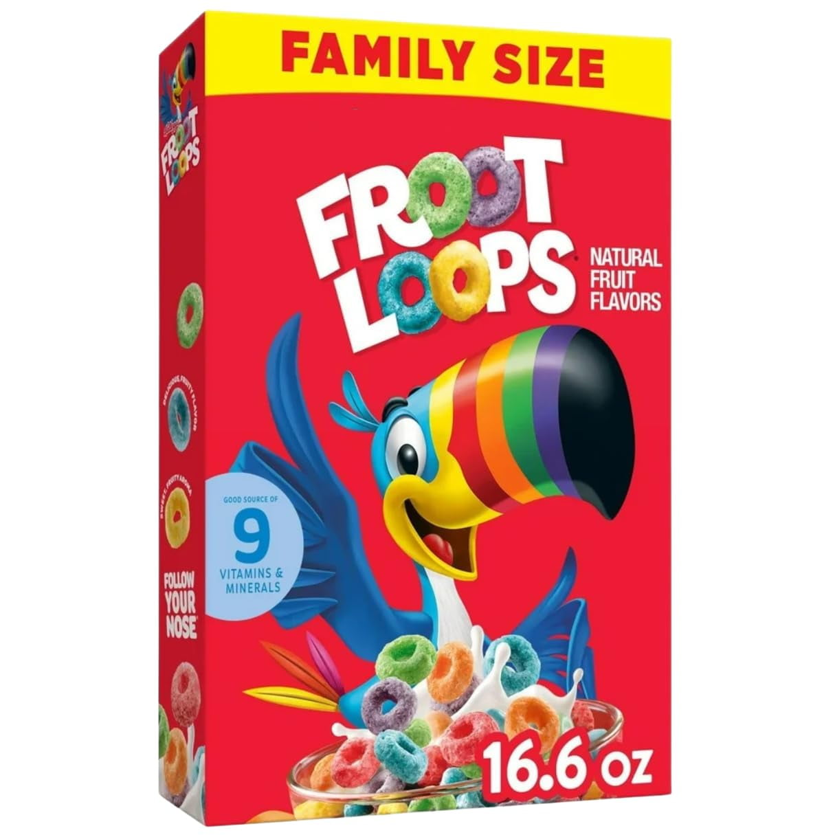 kelloggs Froot Loops Breakfast KEF16 Cereal Snacks Family Size16.6 oz ...