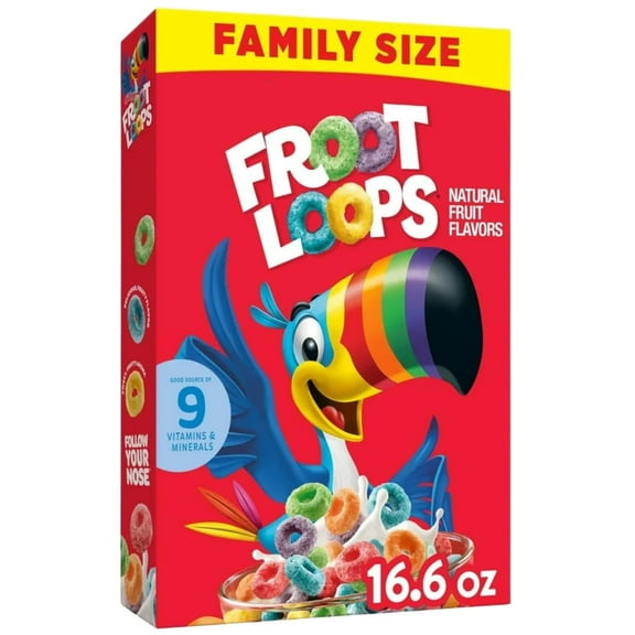 kelloggs Froot Loops Breakfast KEF16 Cereal Snacks Family Size16.6 oz - Food Groceries Breakfast Cereal