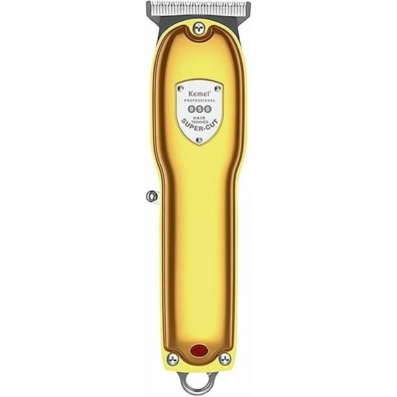 kemei Mens Metal Clipper Cordless Hair Clippers,Mini Razor Electric Professional Tiny Beard Trimmer Grooming Shaving Machine Self Hair Cutting Haircut Trimmers Cutter，Gold