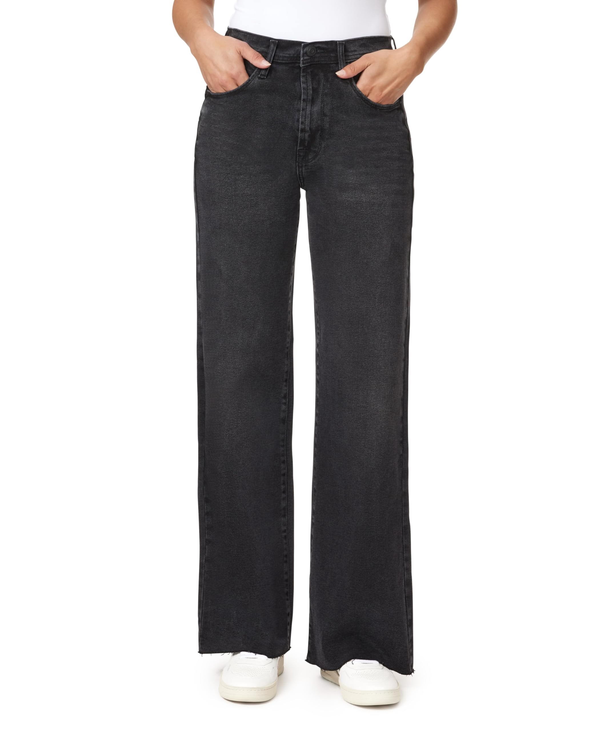 kensie Jeans for Women The Kaya Ladies High Rise Wide Leg Raw Hem 32 ...