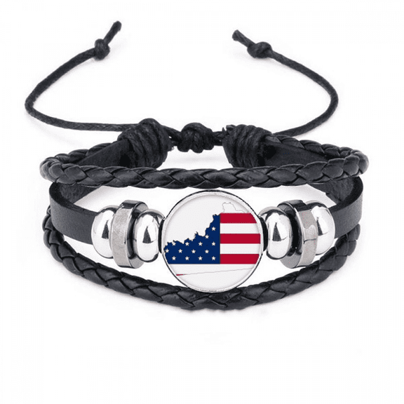 kentucky bracelet braided leather woven wristband