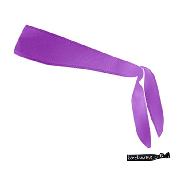 kenz laurenz tie back headband moisture wicking athletic sports head band purple