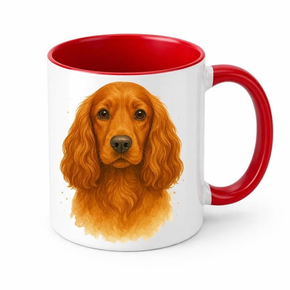 ker Spaniel Mug Brew Crew Gif White Ceramic 11 oz Watercolour Design Red