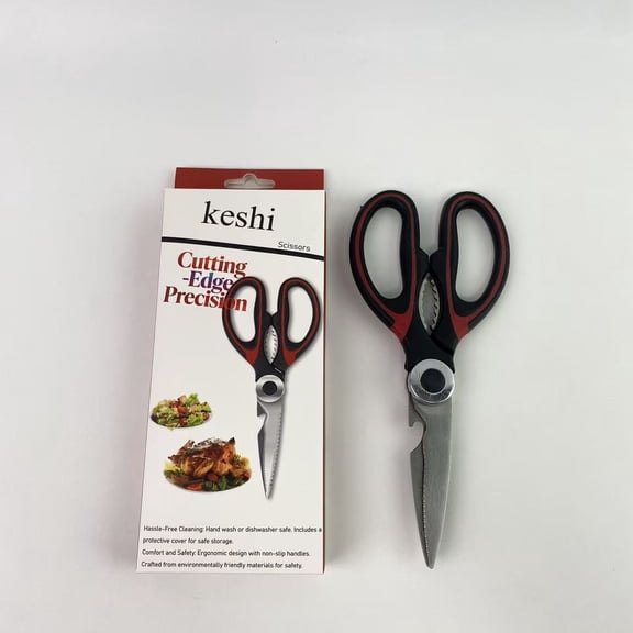 keshi Scissors,Kitchen Scissors Heavy Duty, Fish, Meat, Bones, Poultry and Vegetables with Strong Stainless Steel Blades Multi Purpose Cooking Scissors