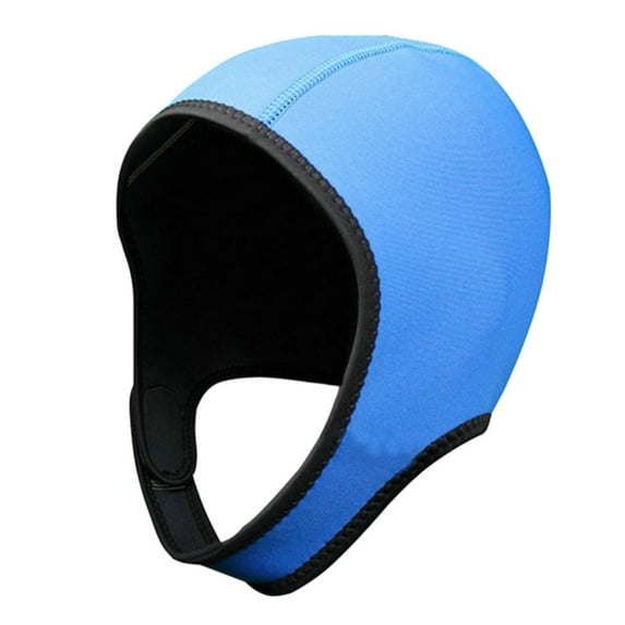 kesoto Diving Hood Swim Hat, Neoprene Wetsuit Hood Headgear with Chin Strap, Swimming Cap Thermal Hood, for Swimming Surfing Rafting Blue
