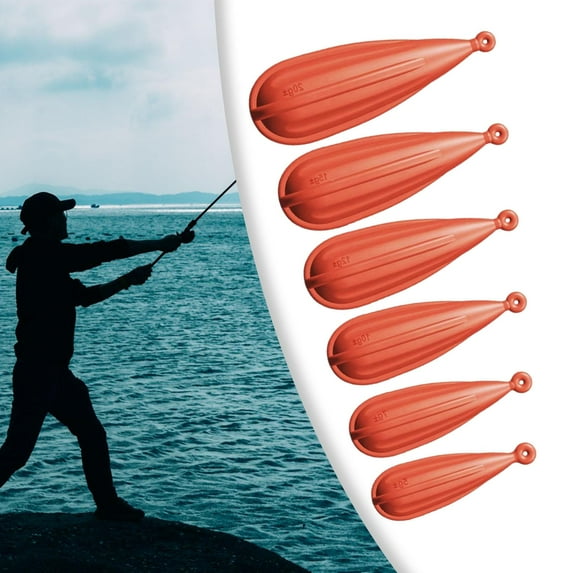 kesoto Fishing Practice Casting Bottom Wear Strips for Kids for Beginners Thrower Lure Casters for Open Field Playground Orange 6pcs
