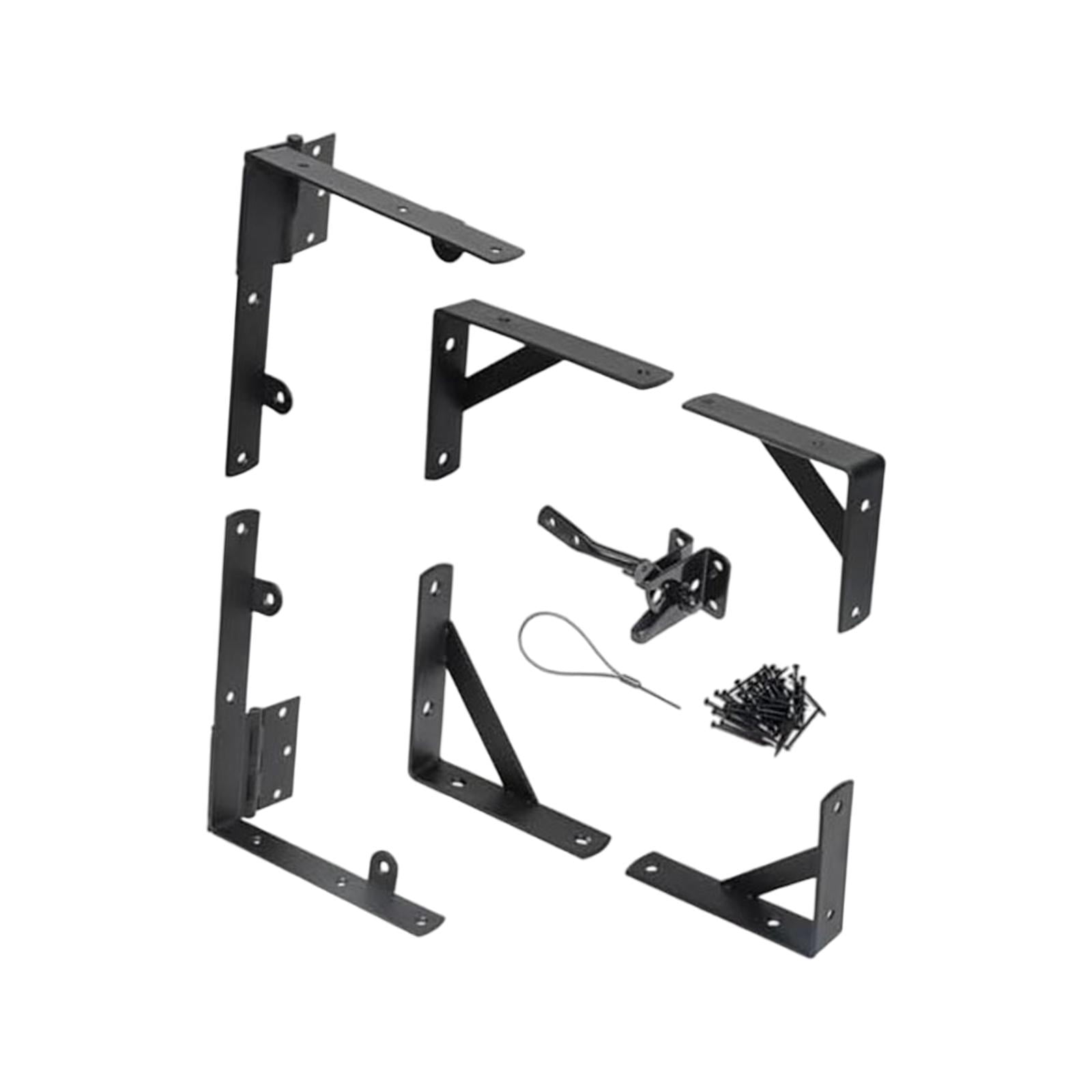 kesoto Gate Corner Brace Bracket Black Gate Frame Kit for Wooden Fences