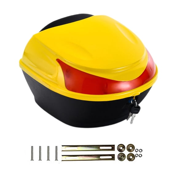 kesoto Motorbike Storage Case Motorcycle Electric Bikes Trunk Organized Dustproof Motorcycle Rear Trunk for Maintenance Gear yellow