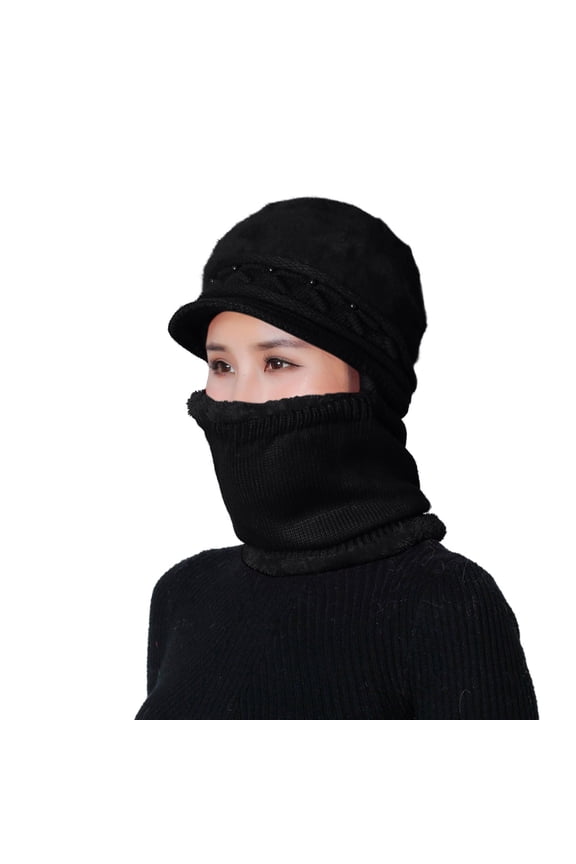 Bomber Safety Women's Trapper Hat with Sheepskin Earflap Warm Bomber Hat Winter hat with Pom Pom