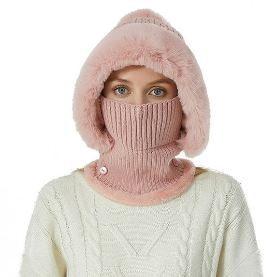 ketyyh-chn99 Bomber Safety Women's Winter Ponytail Hat | Trucker Hat with Drop Ear Warmers