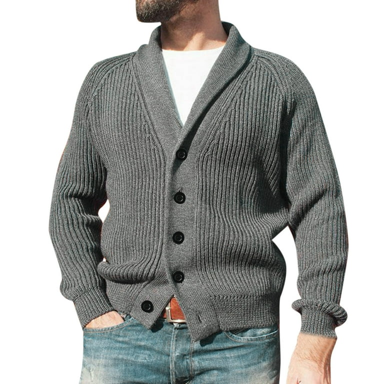 ketyyh-chn99 Cardigan Men's Lambs Wool V-Neck Cardigan Sweater