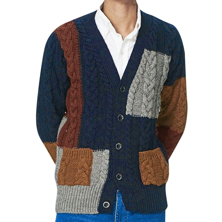 ketyyh-chn99 Cardigan Mens Sweater Cardigan,Men's Shawl Collar