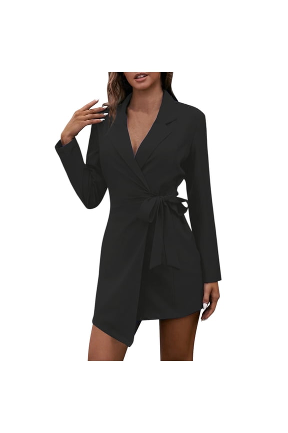 Long Blazer Jackets For Women Women's Casual Long Blazers Ruched 3/4 Sleeve Lapel Oversized Suit Jacket Elegant Work Office Blazer Jackets