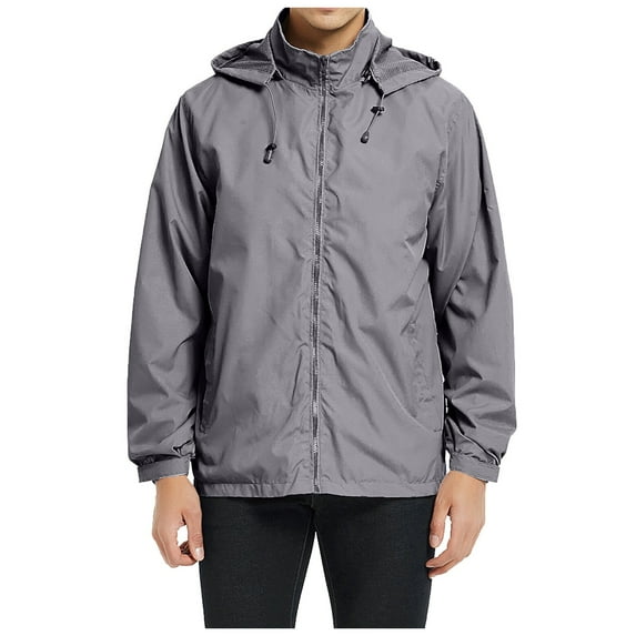 ketyyh-chn99 Men Jacket Heavy Duty Winter Jacket for Men Mens Autumn Fashion Casual Loose Solid Hooded Lightweight Jacket for Men Big And Tall