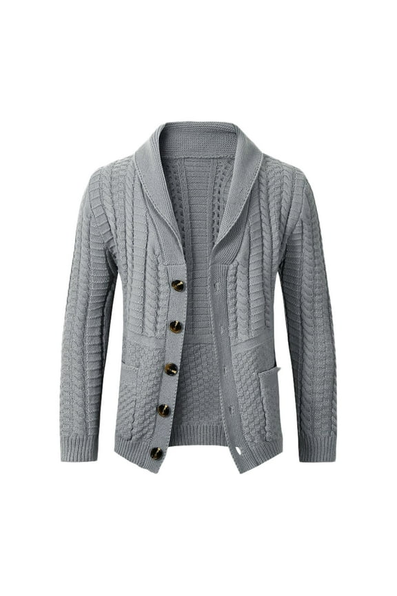 Mens Cardigan Sweaters Mens Stylish Cardigan Sweaters Shawl Collar Cable Knit Loose Fit Color Block Long Sleeve Button Knitted Cardigans