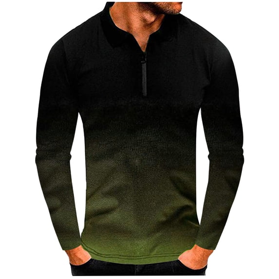ketyyh-chn99 Mens Polo Shirts Men's Long Sleeve Cotton Pique Polo Shirt in Classic Fit