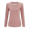 thumbnail image 1 of ketyyh-chn99 Pink White T Shirts Womens Long Sleeve Turtleneck Crop Top Basic Slim Fit Crop T-Shirt, 1 of 5