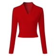 thumbnail image 1 of ketyyh-chn99 Red Sweat Shirts, Women Long Sleeve Womens Casual Tshirts Short/Long Sleeve Scoop Neck Long Fitted Tops Plain T Shirts, 1 of 5