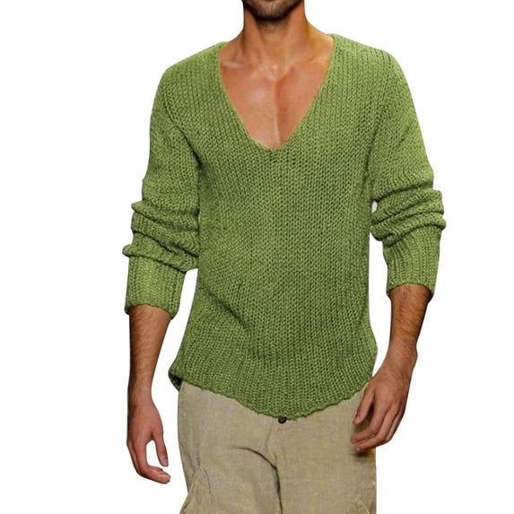 ketyyh-chn99 Sweater For Men Mens Casual Stand Collar Cardigan Button Down Cable Knitted Sweater