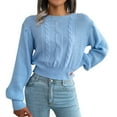 thumbnail image 1 of ketyyh-chn99 Sweaters Women's Thin Pullover Solid Loose Tops Casual Sweater Women Fashion Comfy Sweatshirts Long Sleeve Blouses Women Shirts, 1 of 5