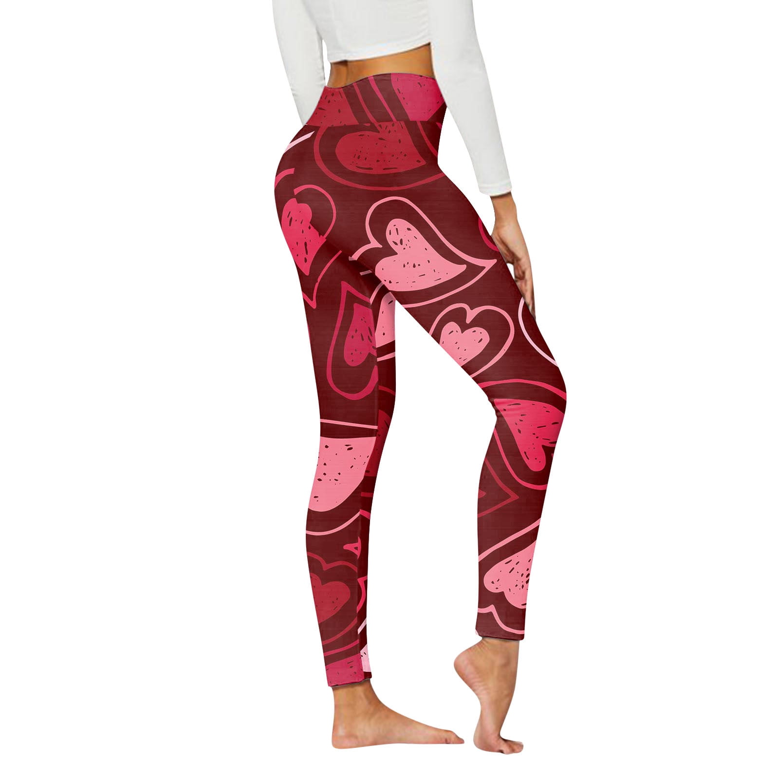 Pretty Pink Valentine's Day Leggings Women's S XL