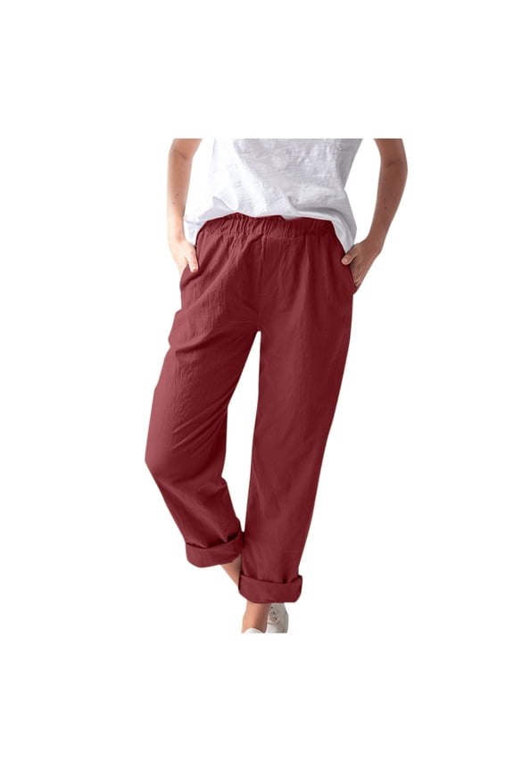 Yoga Pants Women Women's Casual Stretch Straight Wide Leg High Waisted Long Work Pants with Belt