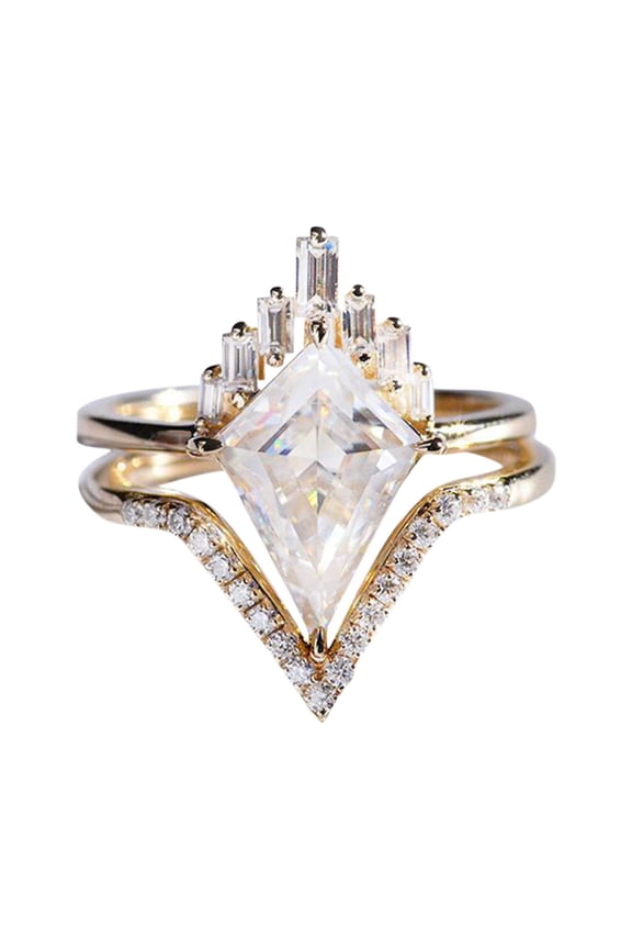 1 set 2pc v shape rhinestone diamond rings women fashion full diamond zircon ring ladies jewelry diamond rings for women size 5 10 w
